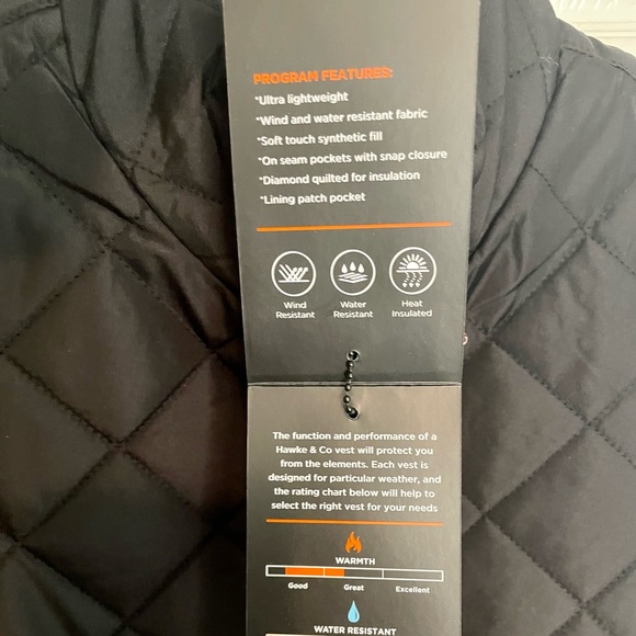 NWT HAWKE & CO BLACK MEDIUM VEST - Picture 3 of 7